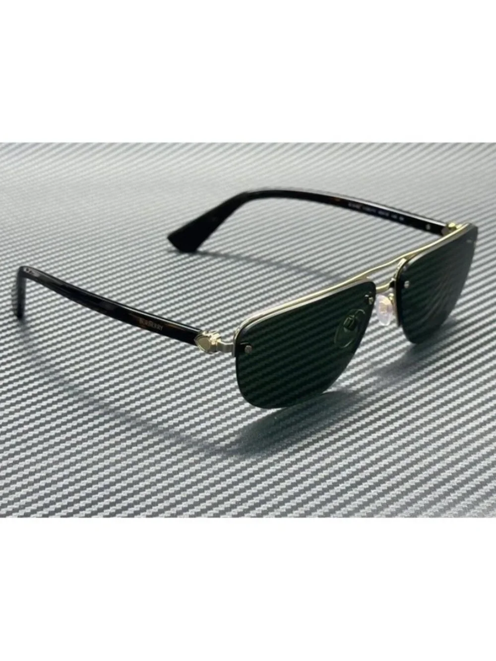 New Burberry Men Gold Sunglasses 63-15-140